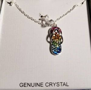 Colorful Silver Plated Crystals Pendant